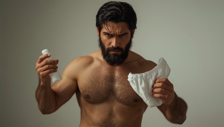 How to change diapers for dads guide hero image showing confident muscular father