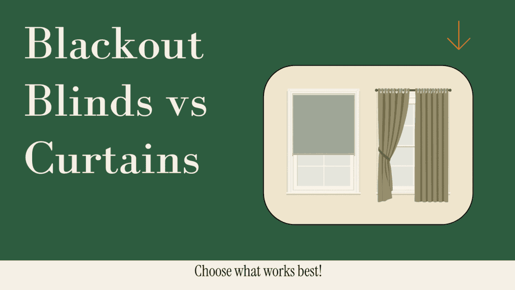 Comparison of a blackout roller blind and blackout curtains on a nursery window