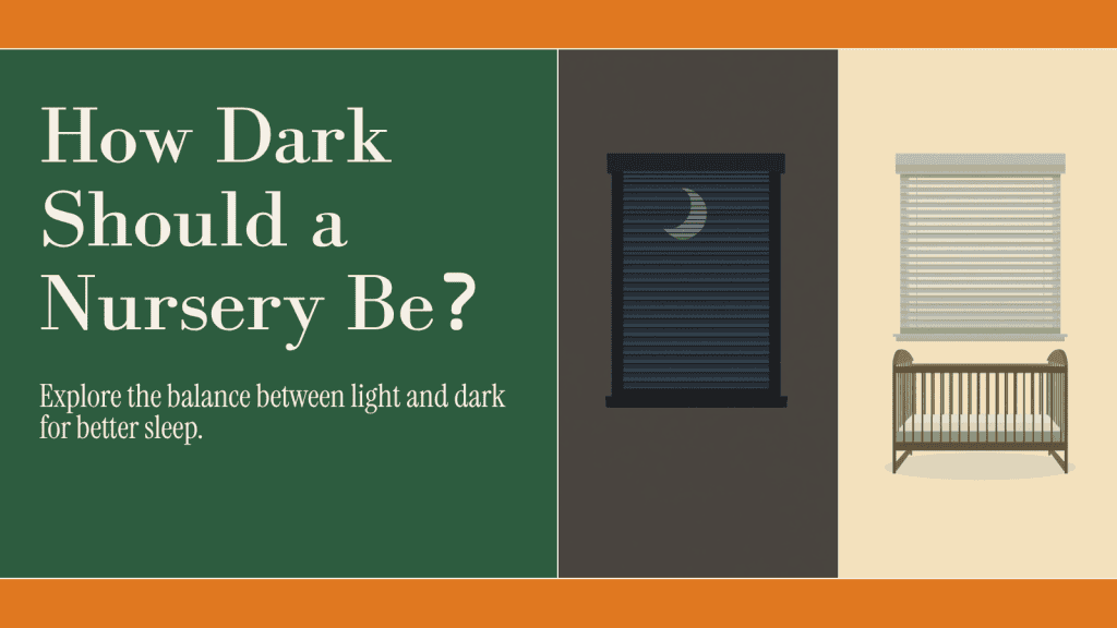 A darkened nursery beside a dimly lit one, showing how dark a nursery should be