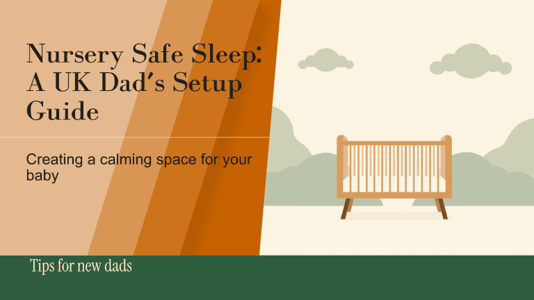 Illustration of an empty wooden cot in a calm nursery, representing UK safe sleep guidance for babies.
